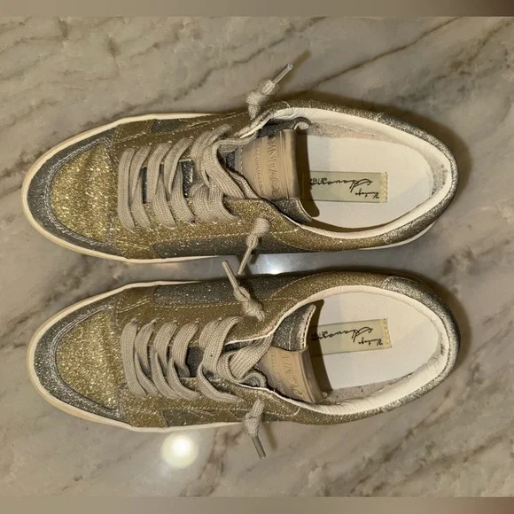 Vintage Havana Kara Matte Silver Gold Glitter Sneaker 9